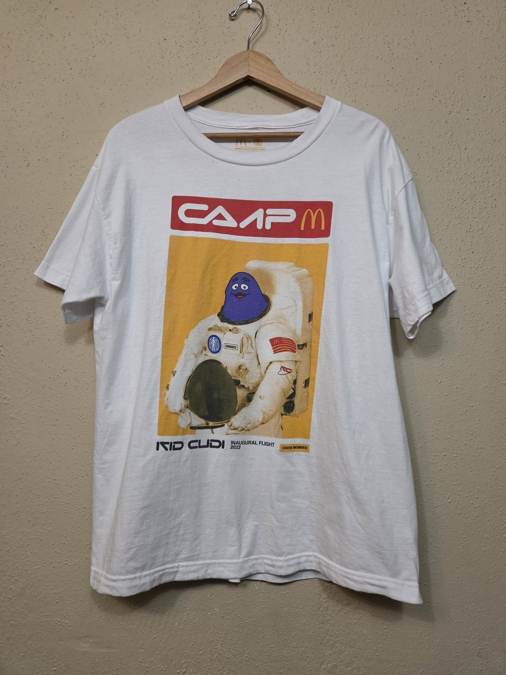 Kid Cudi x McDonald's White Graphic Tee Mens Large Astronaut Print